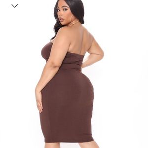 Brown tube dress